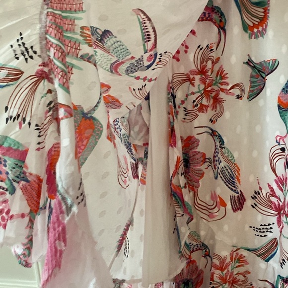 Banjanan Palak Dress Tropical Bird Print XS NEW Birdie Print White Dobby Revolve - Picture 4 of 14
